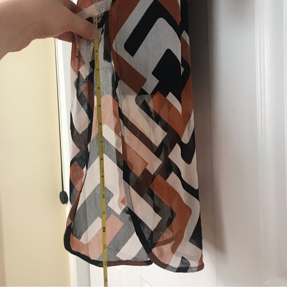 NWT Alfani long-sleeved tunic/ XL/ Multi-colored/ sheer w/ lining/ minor flaw - Picture 7 of 13